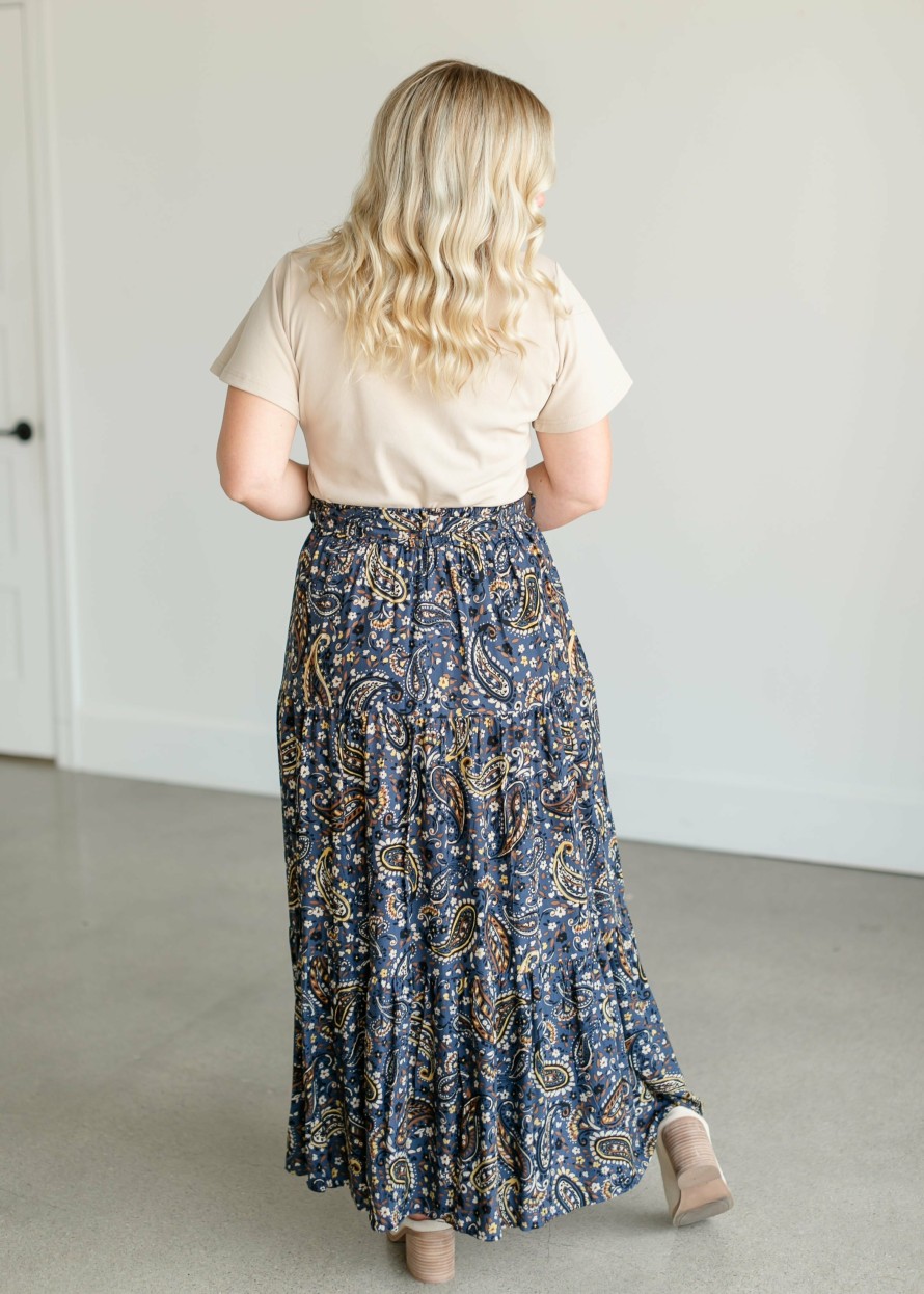 Clothing Apricot Inc | Paisley Floral Tiered Maxi Skirt - Skirtsederhana