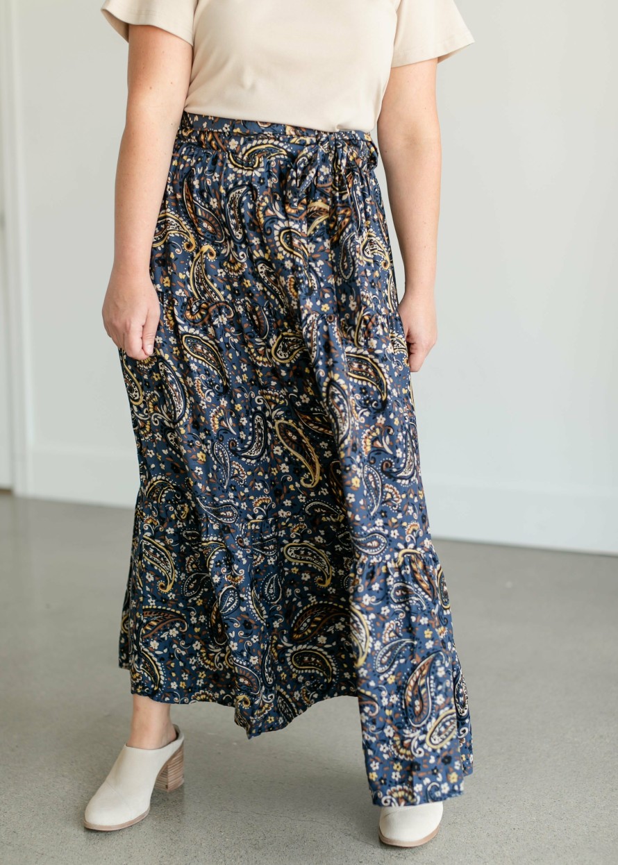 Clothing Apricot Inc | Paisley Floral Tiered Maxi Skirt - Skirtsederhana